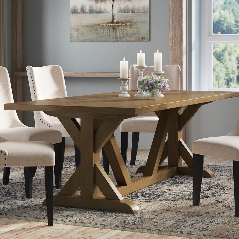 Solid Dining Table / Solid natural wood extending dining table in